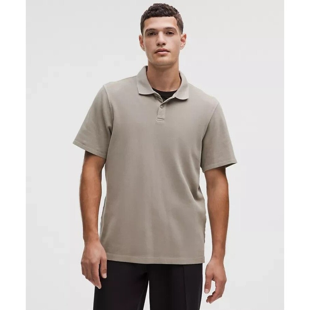 Lululemon Men's‎ Classic-Fit Piqué Short-Sleeve Polo Shirt Rover Gray Size M/L